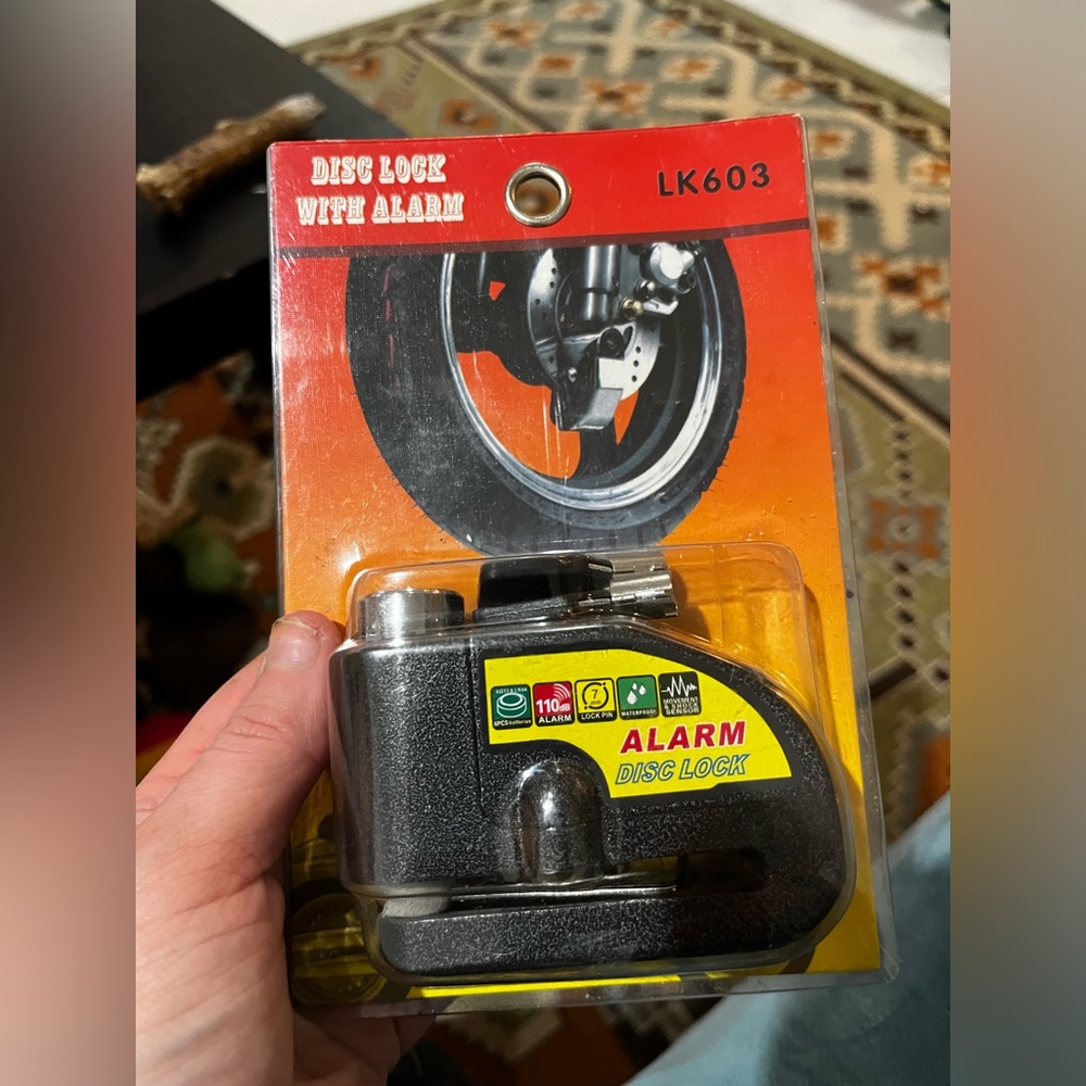 Alarm Disc Lock with 110dB Alarm Sound, Waterproof Bike/Motorcycle Lock